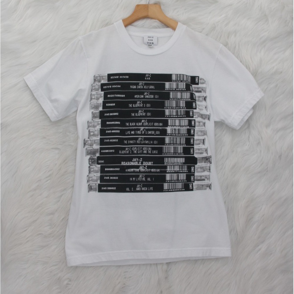 Jay-Z 4:44 Tour T-Shirt Adult S White Short Sleeve Hip Hop Rap Tee Streetwear